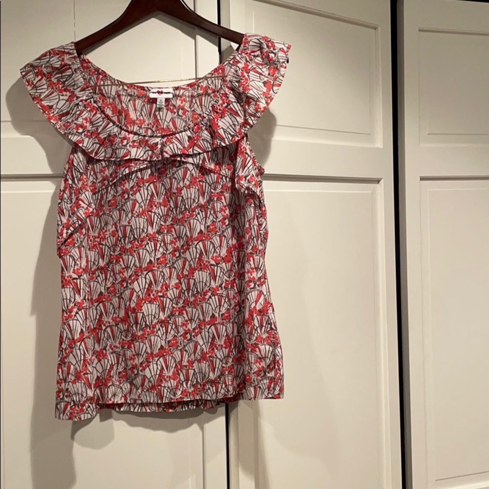 Anthro Ruffled Neckline Blouse - Picture 2 of 9